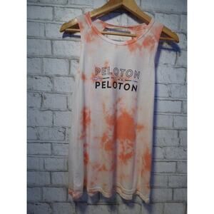Peloton Coral White Tie Dye Backless Sleeveless Tank Top Small NEW